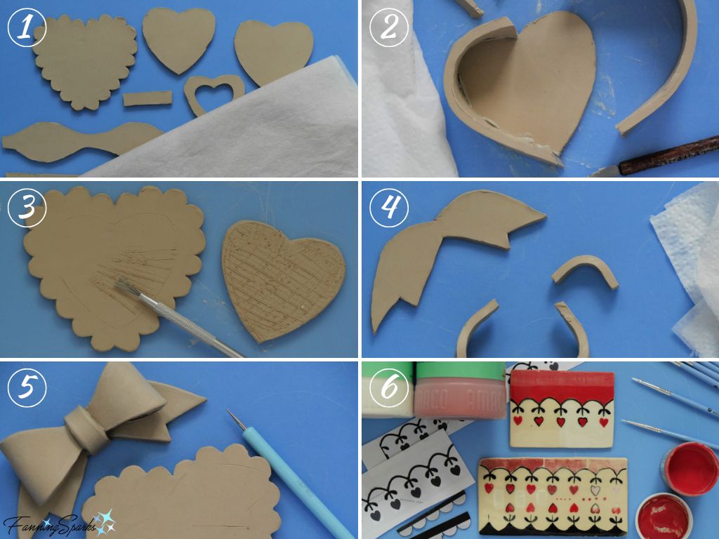 Ceramic Valentine’s Heart Box – Process Steps   @FanningSparks