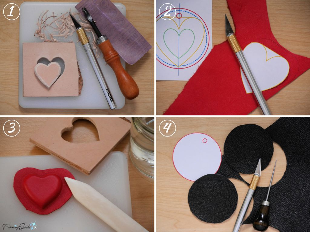 Charming Leather Heart Bag Charm – Process Steps A   @FanningSparks