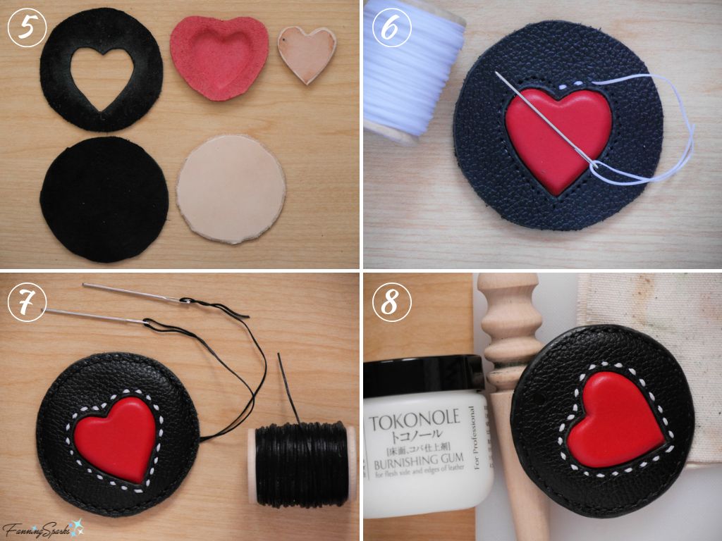 Charming Leather Heart Bag Charm – Process Steps B   @FanningSparks