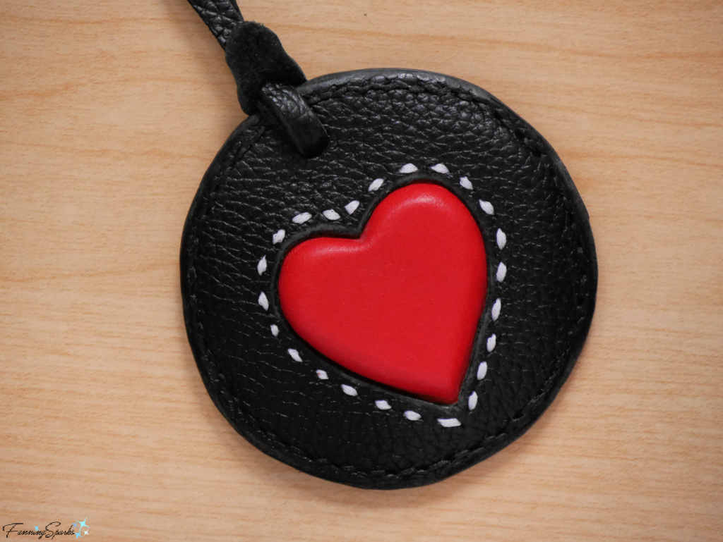 Completed Charming Leather Heart Bag Charm   @FanningSparks