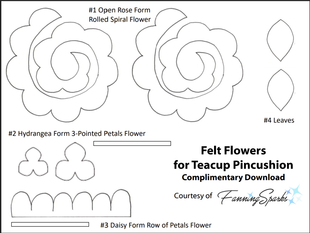 Felt Flowers for Bangle Keepsake Box - Templates - FanningSparks - Feb 2021   @FanningSparks