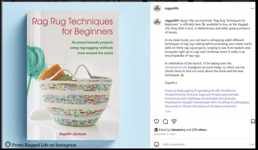 Rag Rug Techniques for Beginners Book by Elspeth Jackson – from Instagram