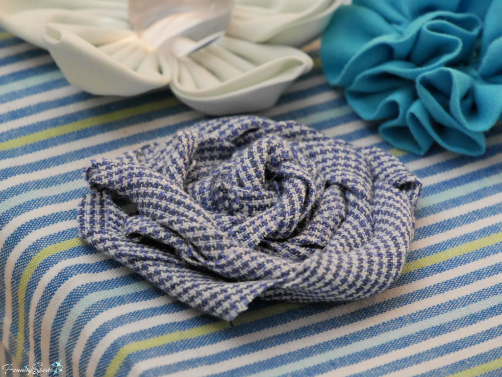 Rose Form Twisted Strip Flower Closeup   @FanningSparks