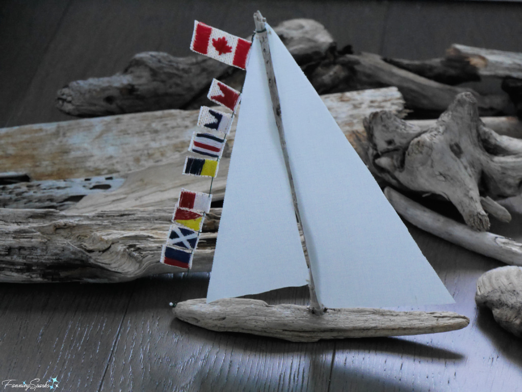 Signal Flag Driftwood Sailboat Displayed   @FanningSparks