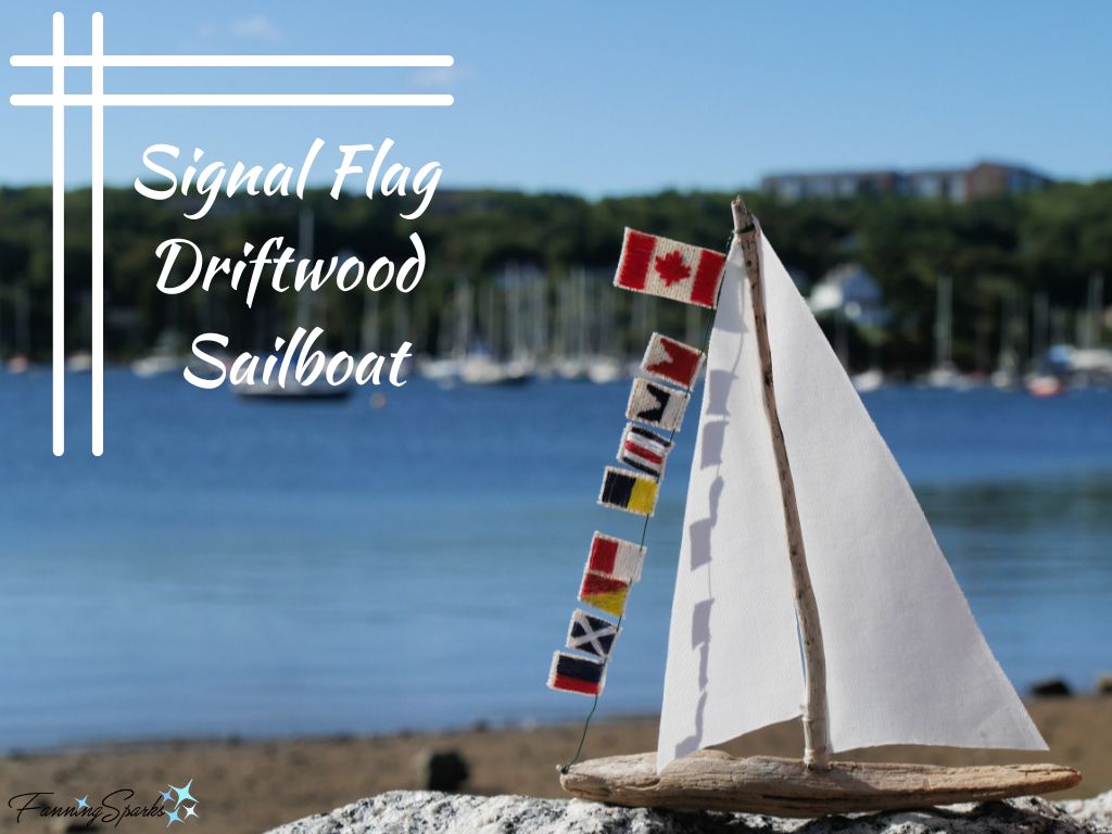 Signal Flag Driftwood Sailboat Pin   @FanningSparks