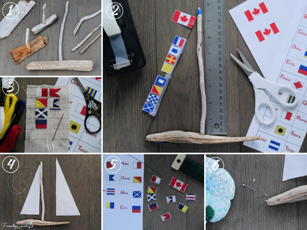 Signal Flag Driftwood Sailboat – Process Steps   @FanningSparks