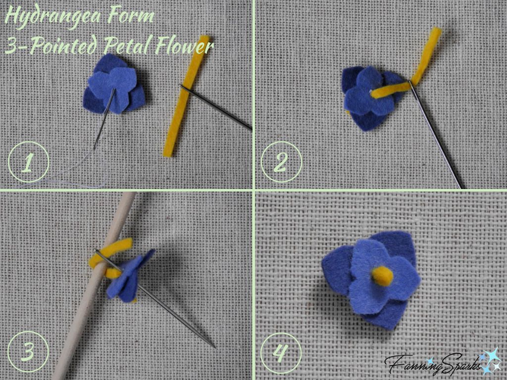 Steps to Make Hydrangea Form 3-Pointed Petal Flower   @FanningSparks
