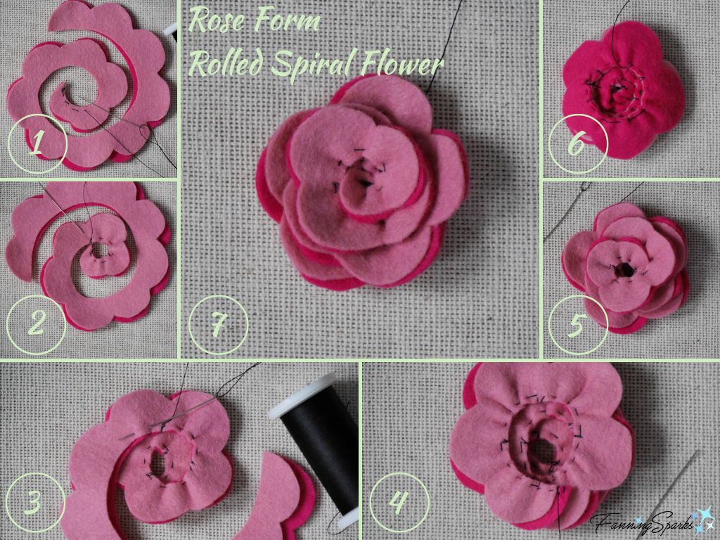 Steps to Make Rose Form Rolled Spiral Flower   @FanningSparks