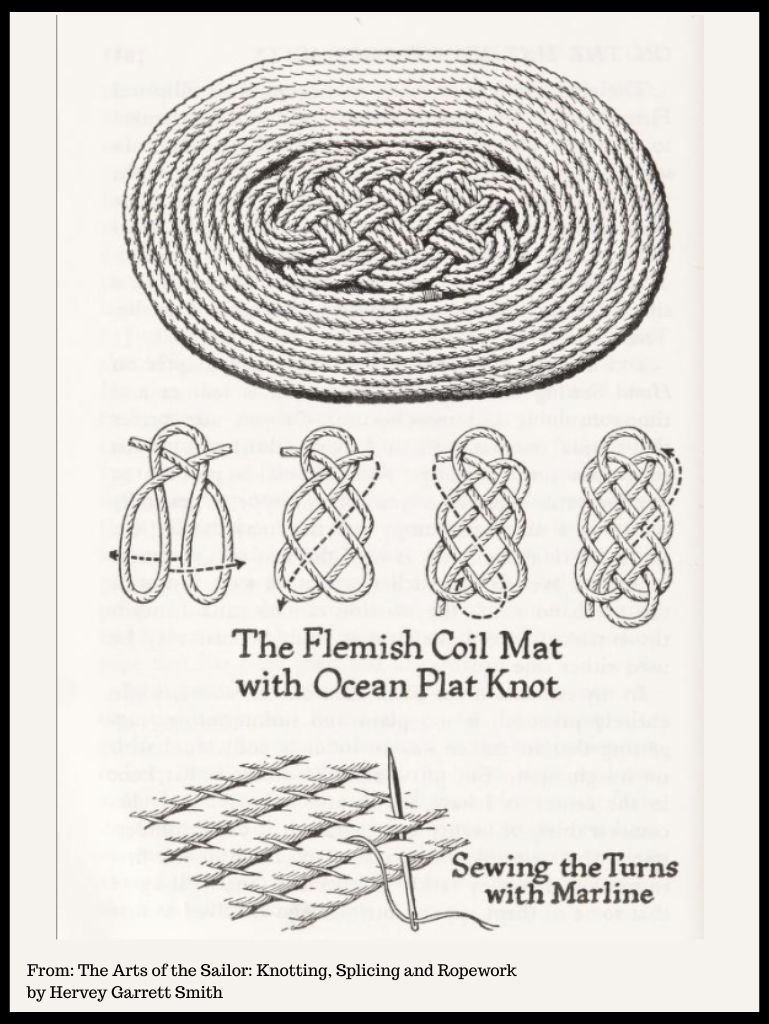 The Flemish Coil Mat with Ocean Plat Knot by Hervey Garrett Smith