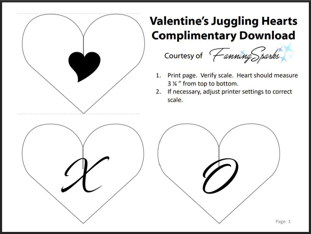Valentines Juggling Hearts – Templates Page 1 - from Fanning Sparks – Feb 2021   @FanningSparks