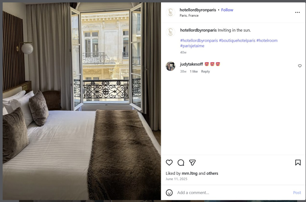 Bed Runner at Hotel Lord Byron Paris - from Insta