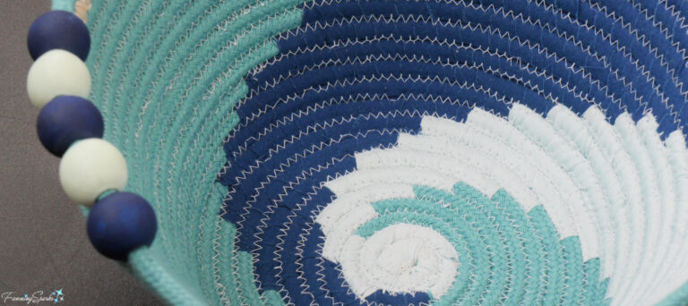 Completed Three-Color Swirl Coiled Rope Basket @FanningSparks