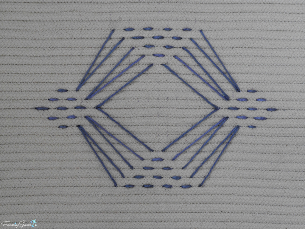 Embellished Base for Coiled Rope Rectangular Basket Closeup @FanningSparks