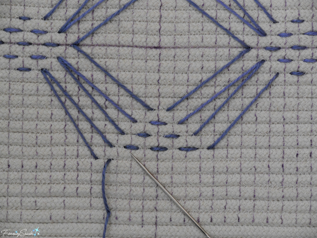 Embellishing Base for Coiled Rope Rectangular Basket Closeup @FanningSparks