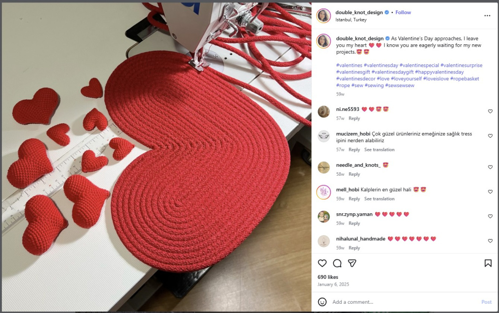 Heart-Shaped Rope Base by Double Knot Design - from Insta