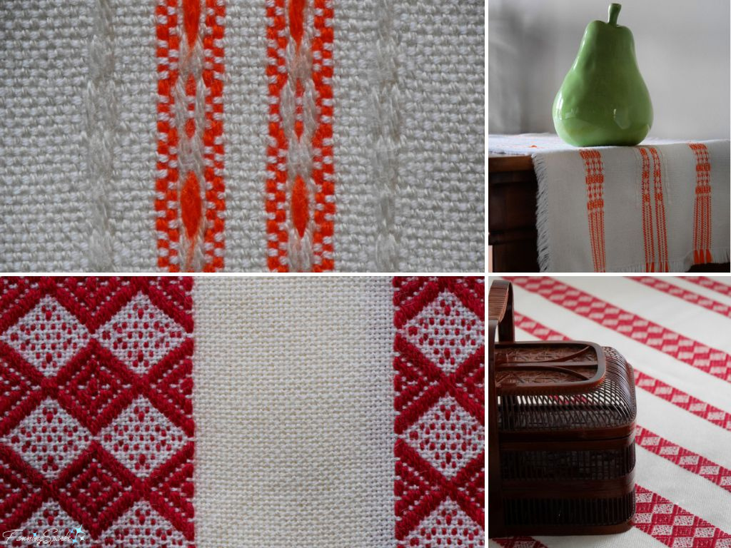 Huck Embroidery on Vintage Linen from Germany @FanningSparks