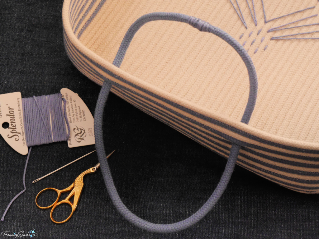 Making Loops for Handles on Coiled Rope Rectangular Basket @FanningSparks
