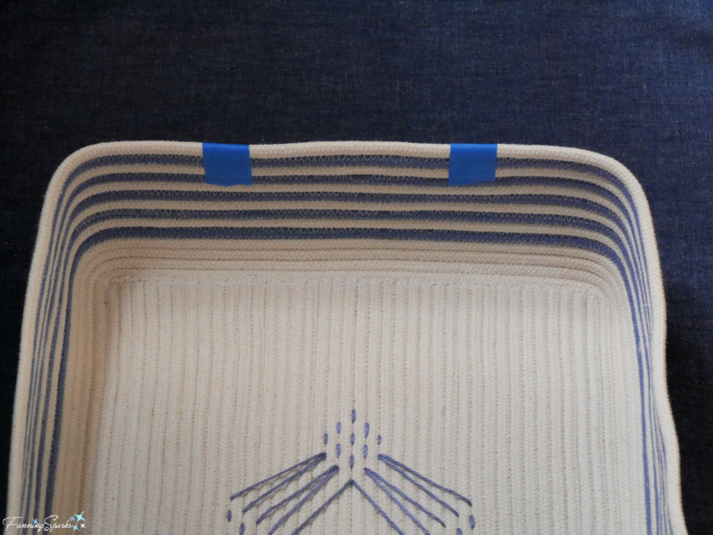 Marking Spots for Slits on Coiled Rope Rectangular Basket @FanningSparks