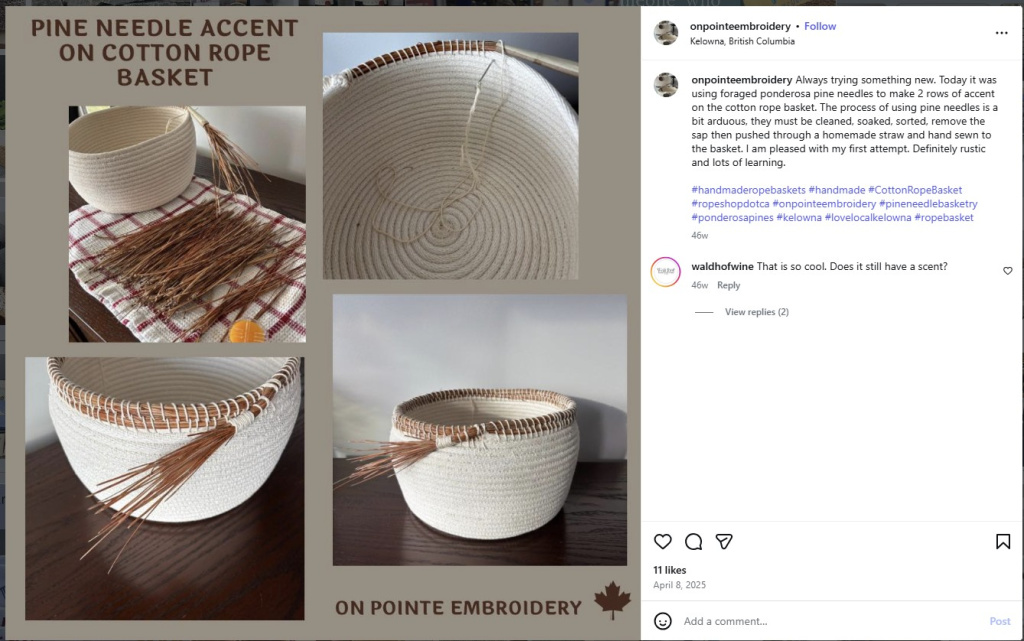 Pine Needle Trim by On Pointe Embroidery - from Insta