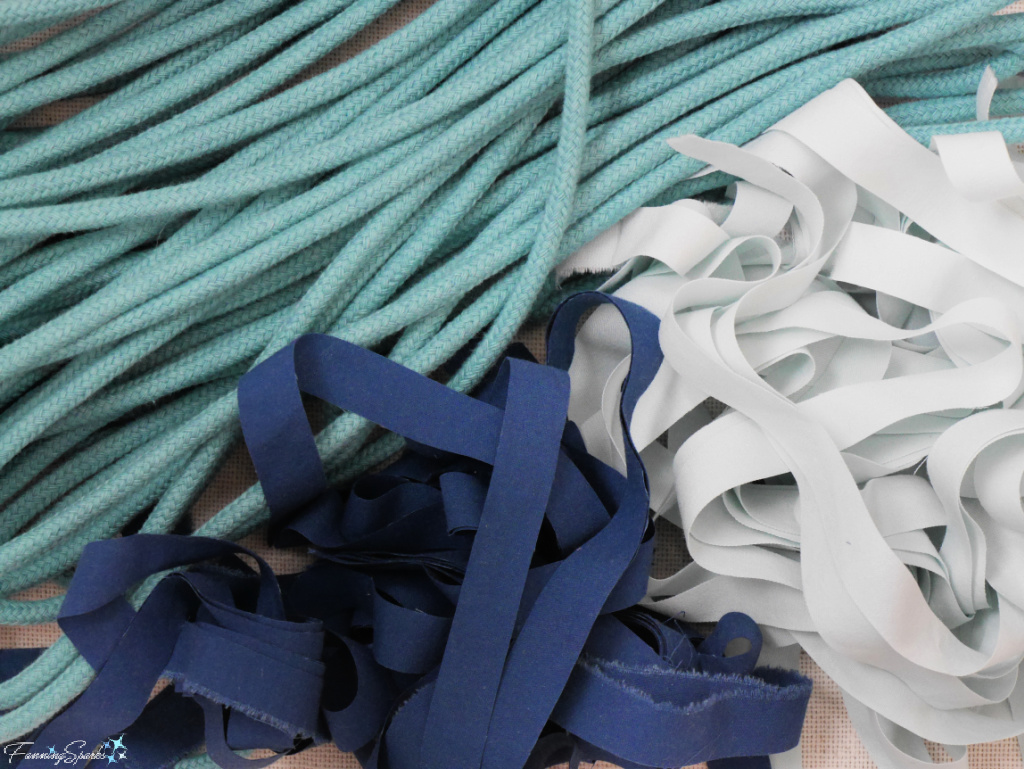 Rope and Fabric for Three-Color Swirl Coiled Rope Basket   @FanningSparks