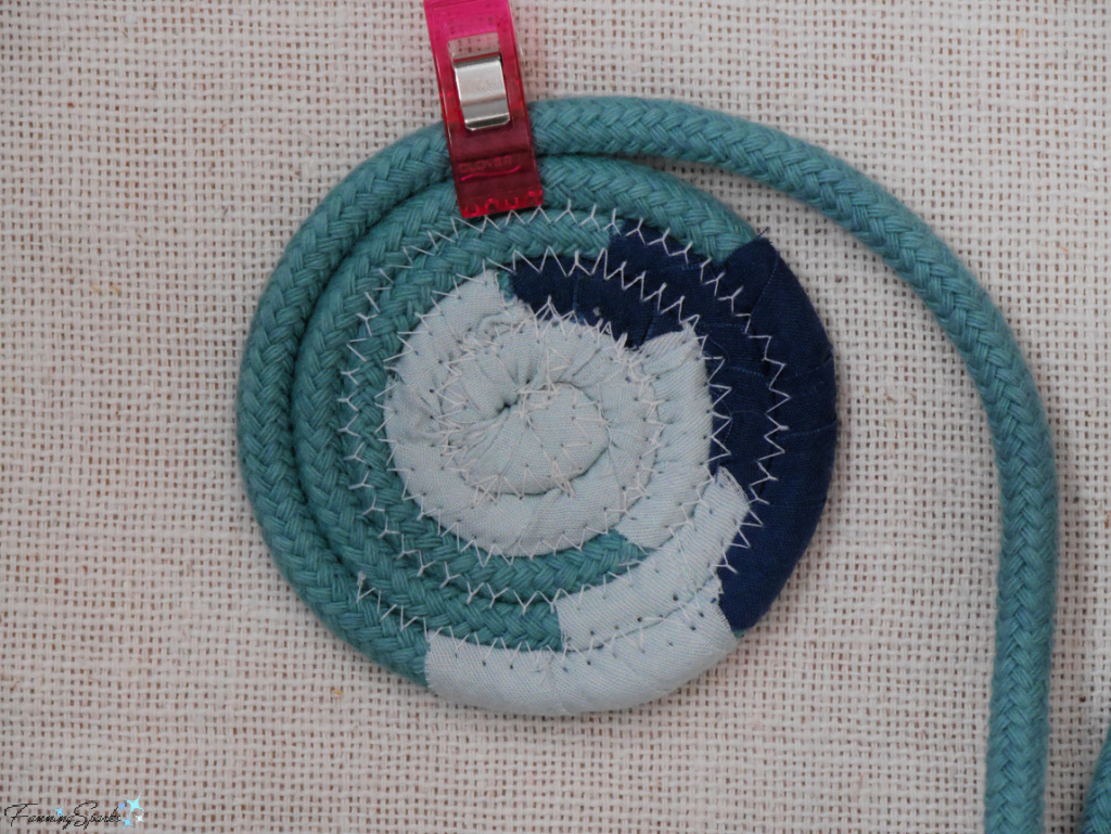 Starting the Coil for Three-Color Swirl Coiled Rope Basket  @FanningSparks