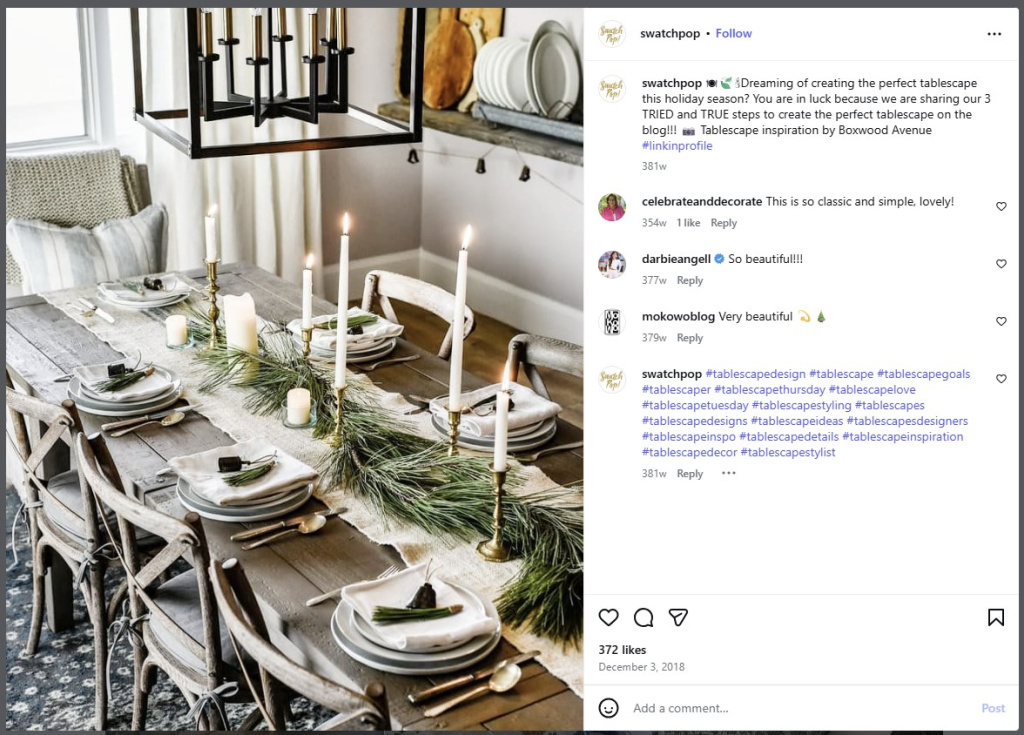 Table Runner on Holiday Season by Swatch Pop - from Insta