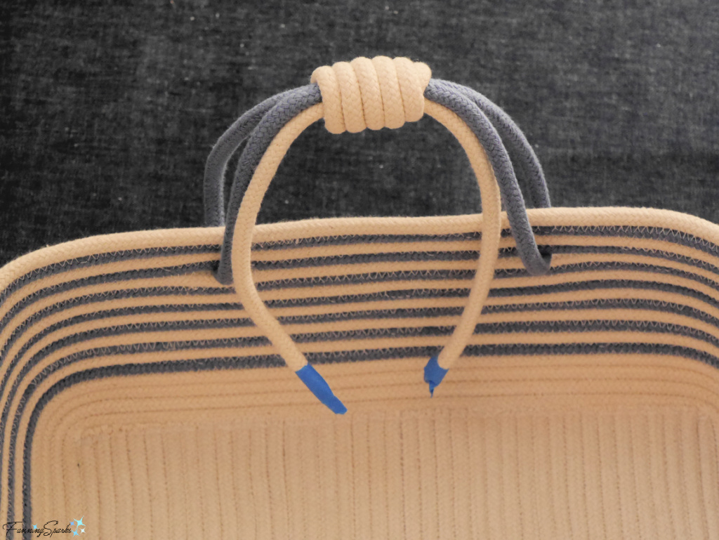 Wrapping Handles on Coiled Rope Rectangular Basket @FanningSparks
