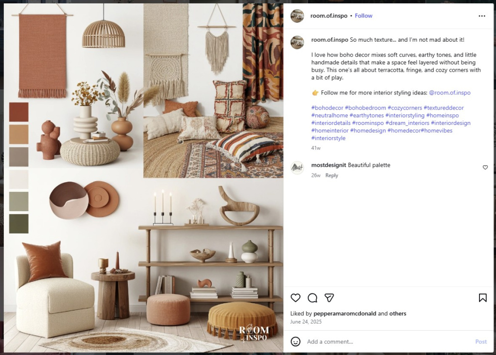 Boho Decor Mood Board by Room of Inspo - from Insta