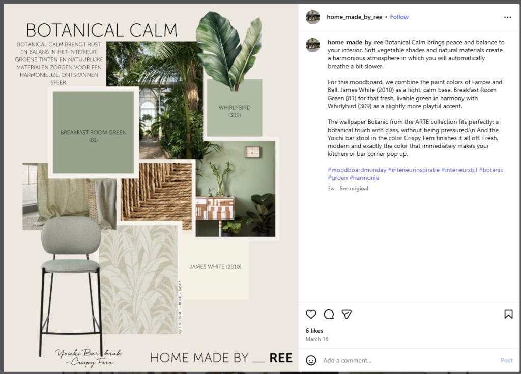 Botanical Calm Mood Board by Home Made by Ree - from Insta