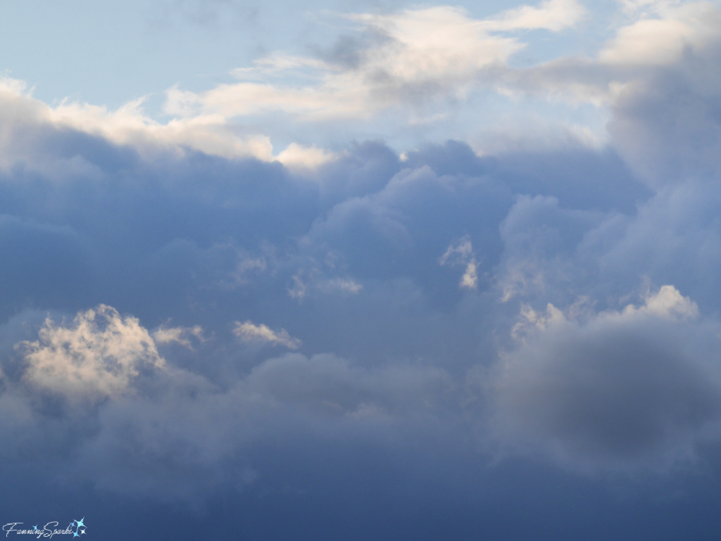 Dramatic Blue and Grey Skies Over Harbour at Sunrise Trail House in January   @FanningSparks