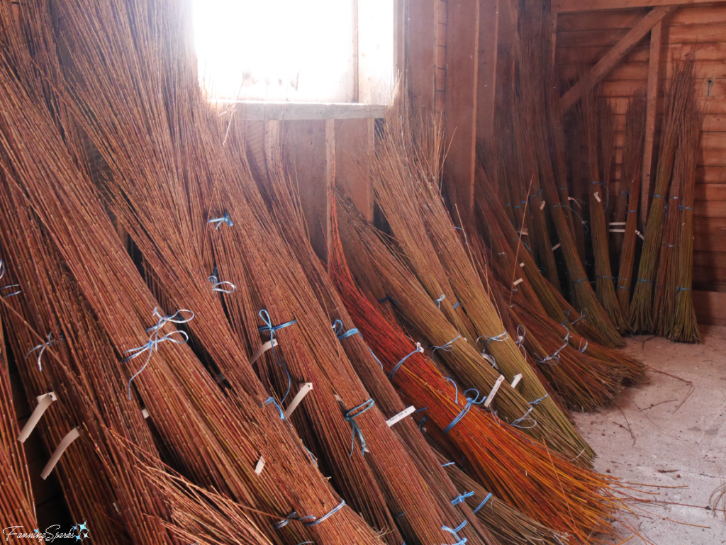 Harvested Willow Drying in Barn at Willows Bend Collective Workshop   @FanningSparks