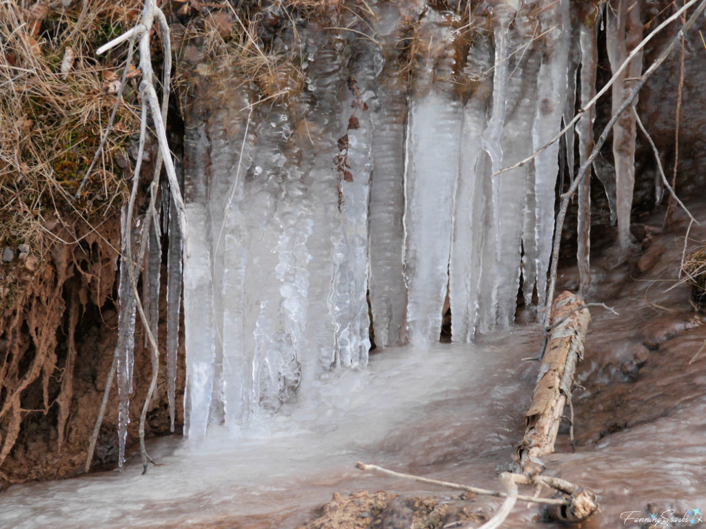 Small Icefall at Sunrise Trail House Shoreline   @FanningSparks