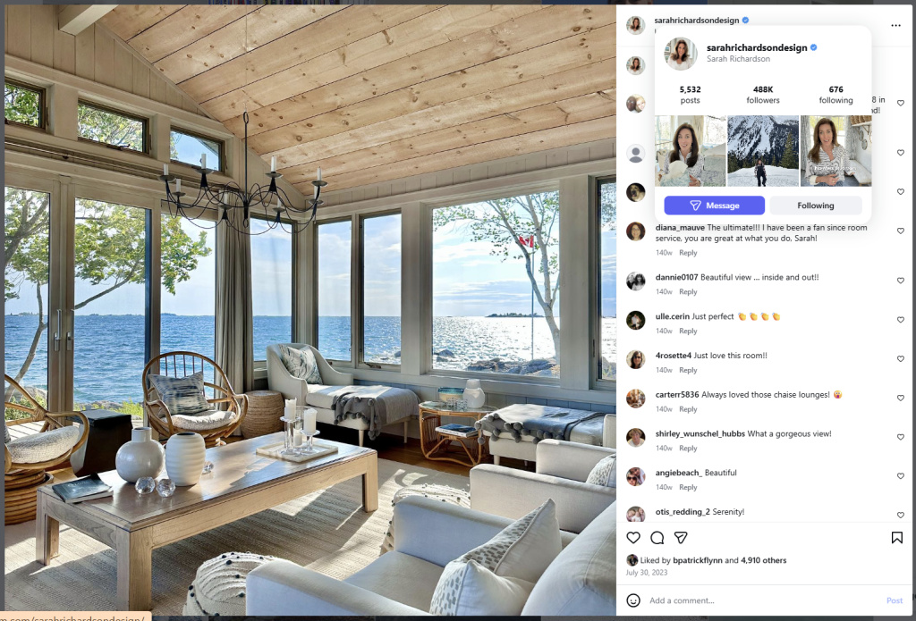 Sunroom by Sarah Richardson Design - from Insta