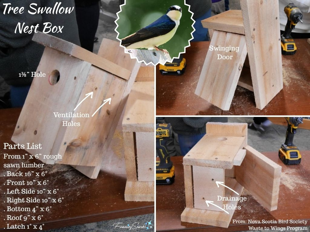 Tree Swallow Nest Box with Parts List   @FanningSparks