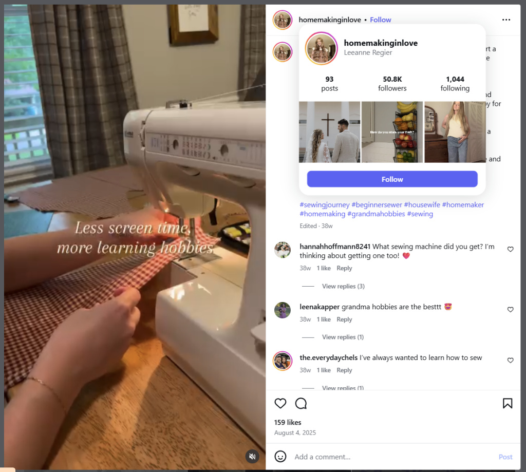 Less Screen Time More Learning Hobbies by Home Making in Love – from Instagram