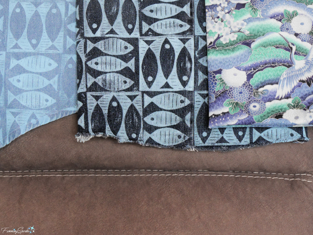 My Fish Pattern Printed on Denim with My Hero Fabric from Kimono Collection   @FanningSparks