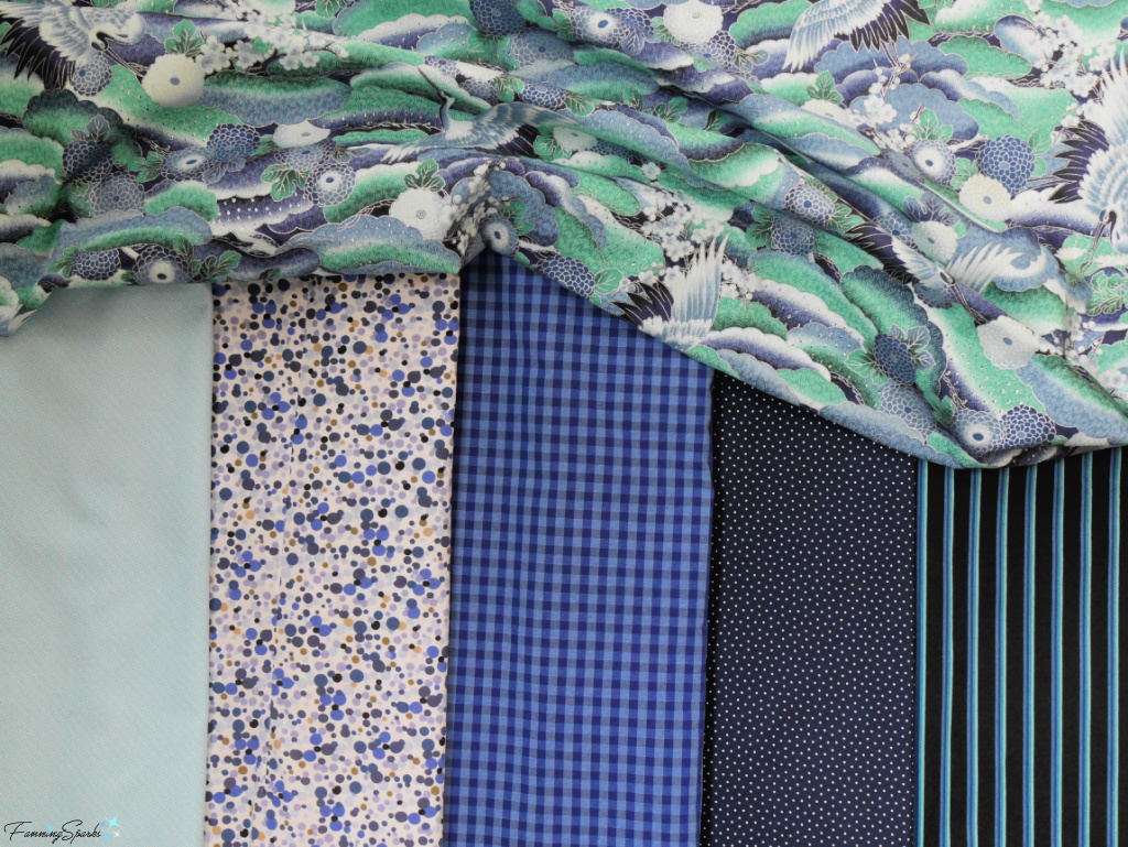 My Hero Fabric from Kimono Collection with Variety of Small Print Geometrics   @FanningSparks