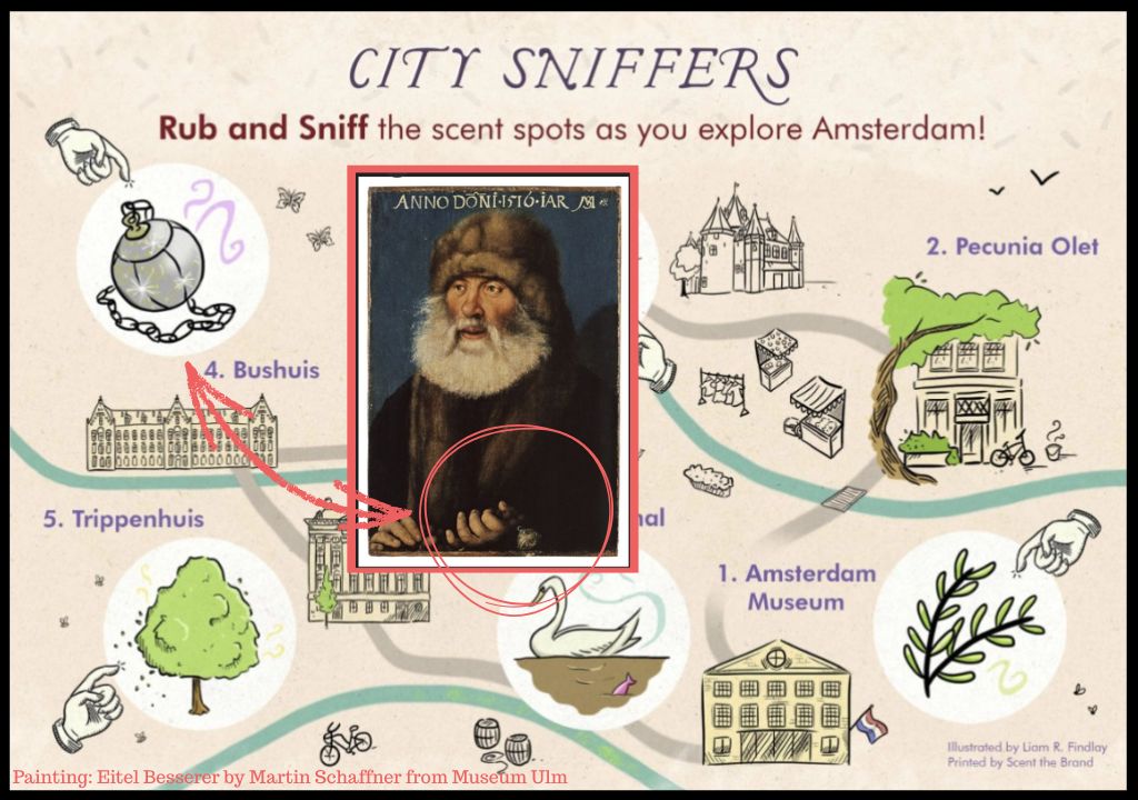 City Sniffers Rub and Sniff Card from Amsterdam Museum