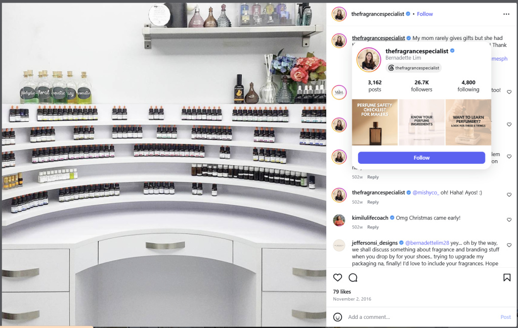 Perfume Organ by The Fragrance Specialist - from Instagram