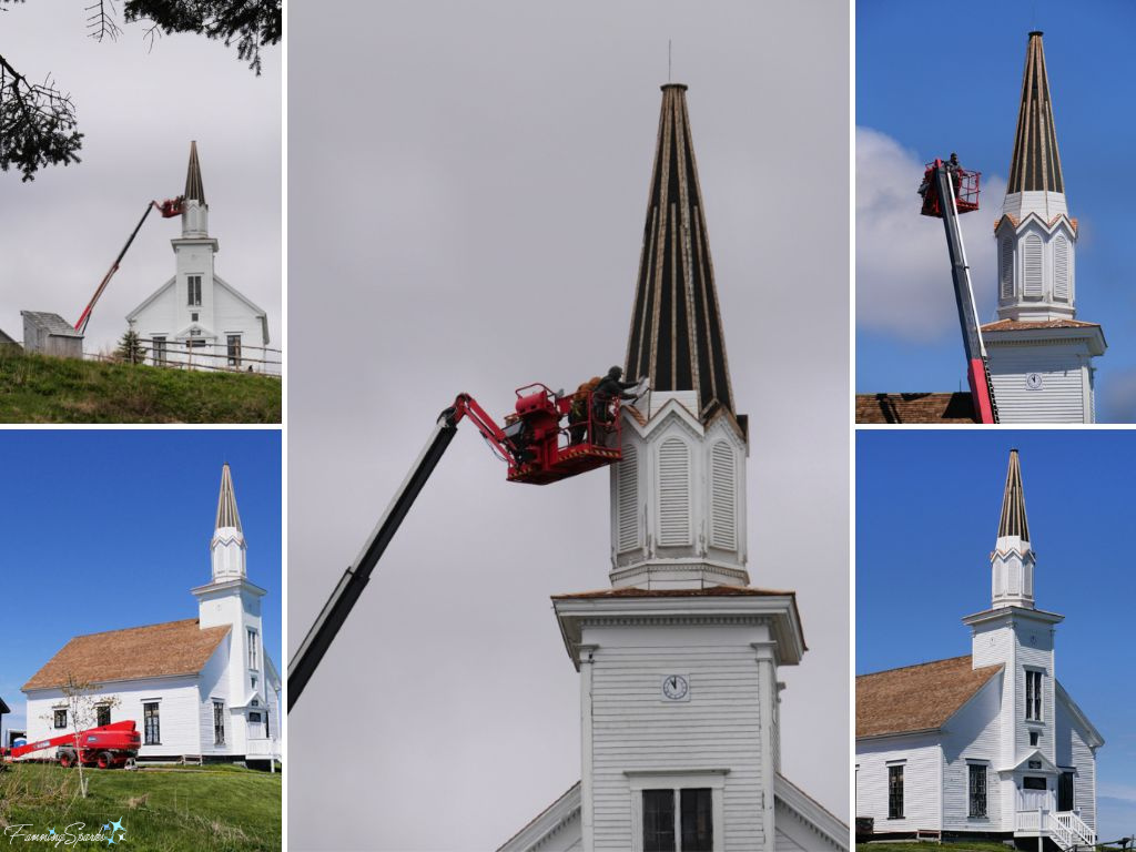Repairing Malagawatch Church Steeple at Highland Village @FanningSparks