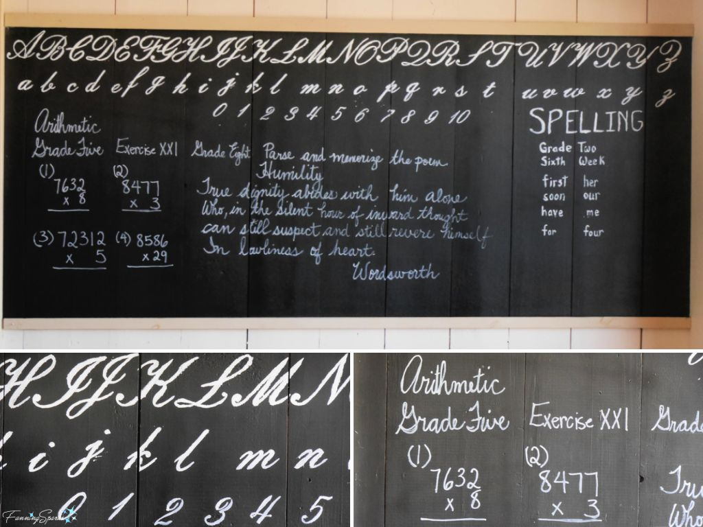 Whycocomagh Portage Schoolhouse Chalkboard in Highland Village @FanningSparks