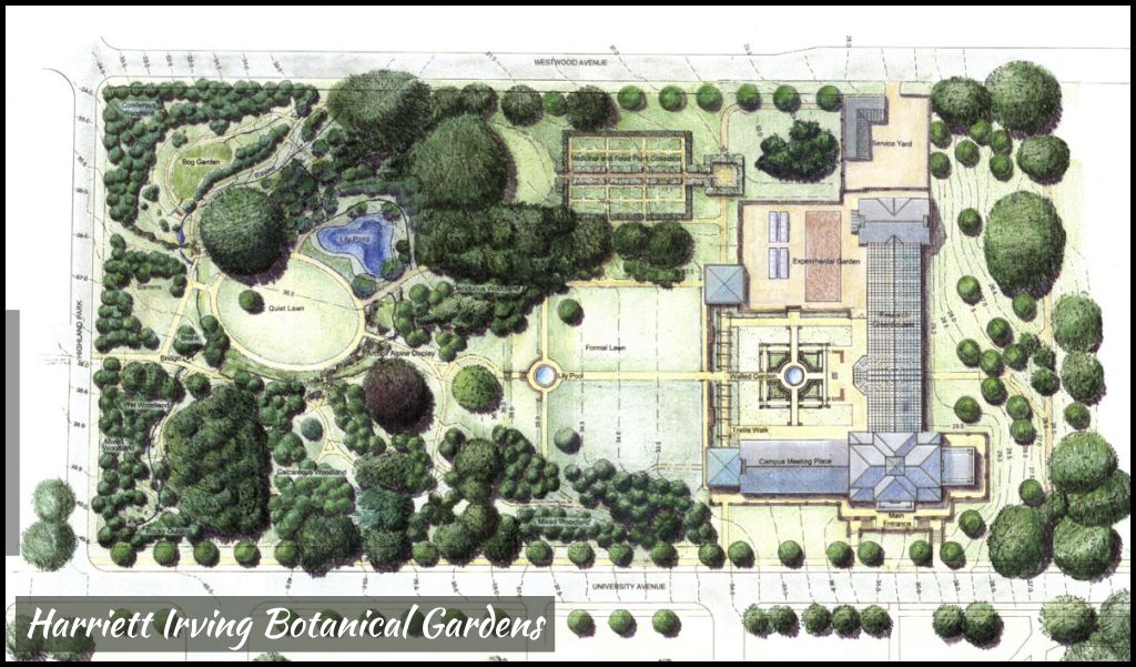 Map of Harriett Irving Botanical Gardens