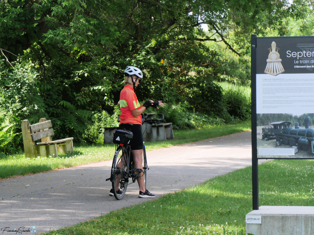 Marian Sets Off on P’tit Train du Nord Rail Trail at Mont Laurier @FanningSparks