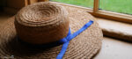 Closeup of Straw Hat with Blue Ribbon at Ross Farm Museum fea @FanningSparks
