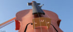 Looking Up at the Big Ceilidh Fiddle in Sydney Nova Scotia @FanningSparks