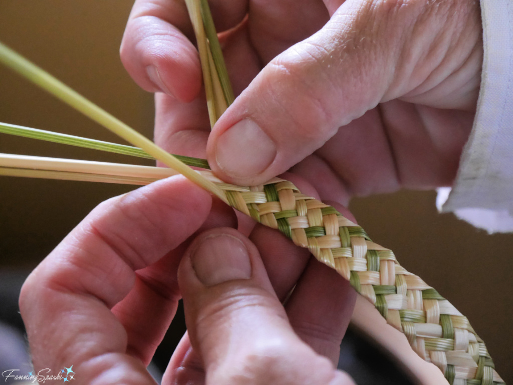 Monique Demonstrates Seven-Straw Braid at Ross Farm Museum   @FanningSparks