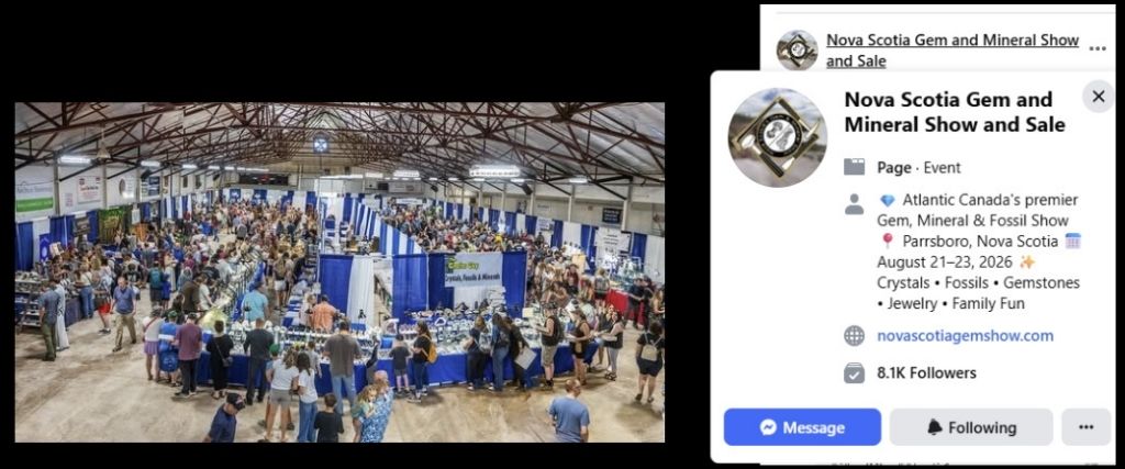 Nova Scotia Gem and Mineral Show and Sale – From Facebook