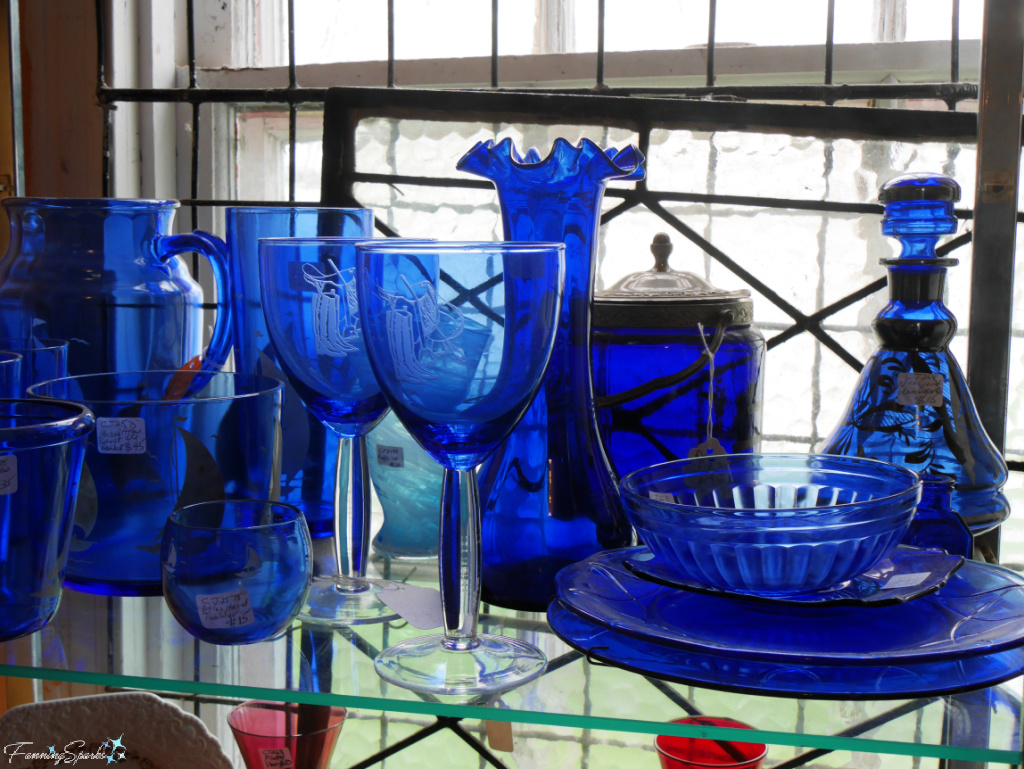 Cobalt Blue Glassware at Great Village Antique Exchange   @FanningSparks