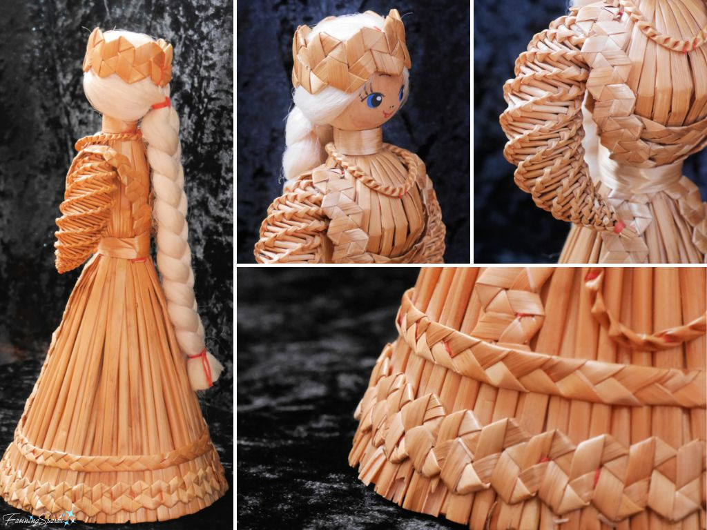 Vintage Belarusian Woven Straw Figure Details @FanningSparks