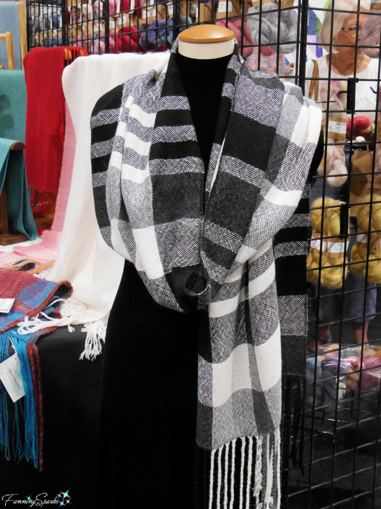 Black and White Hand Woven Scarf at WoolstockEAST   @FanningSparks